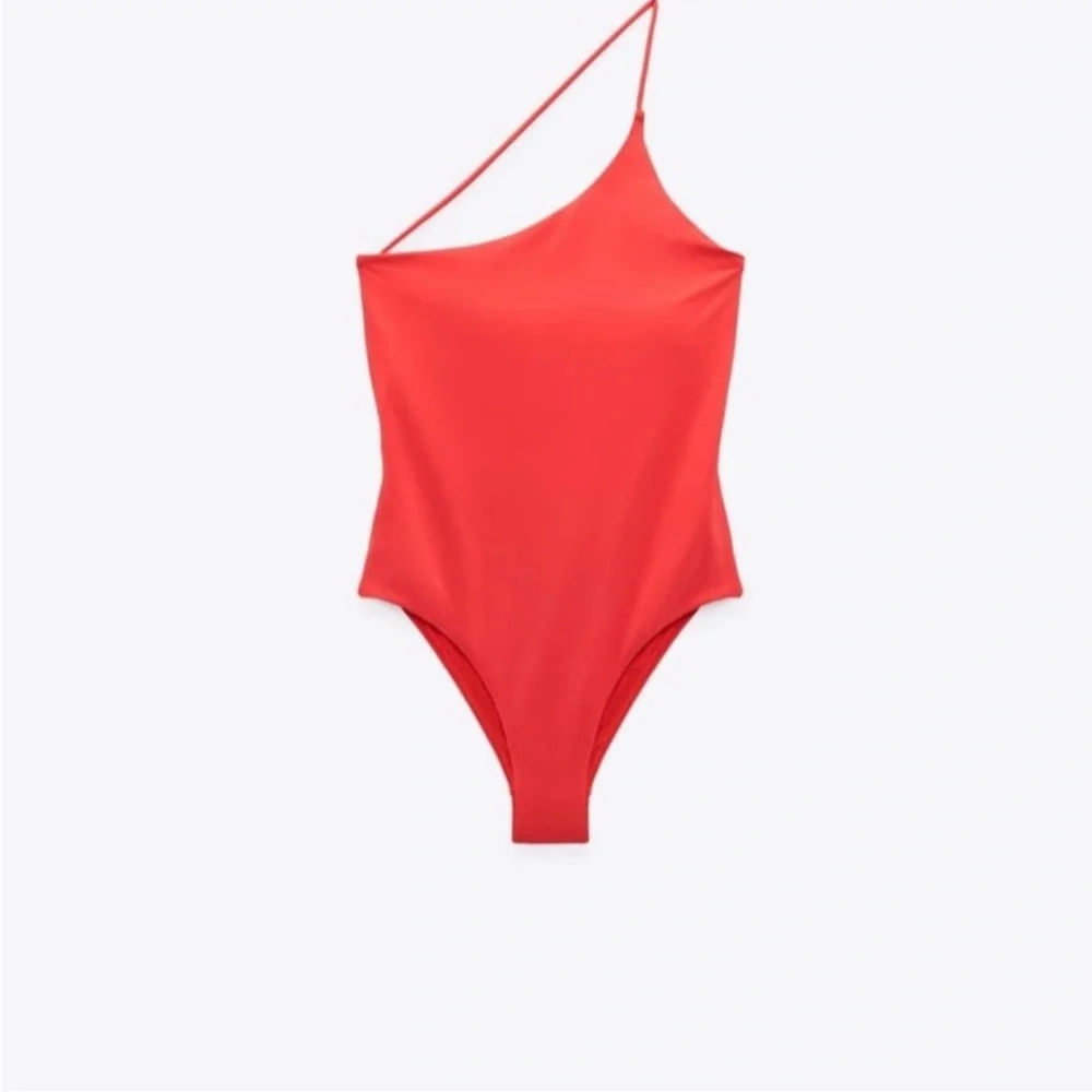 Zara Asymmetrical One piece Swimsuit, size medium - Picture 3 of 5